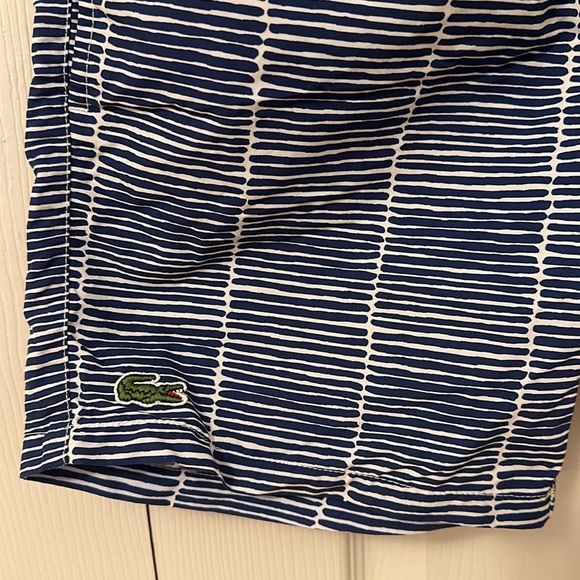 Lacoste men’s striped blue/white swim trunks size small - Picture 6 of 10